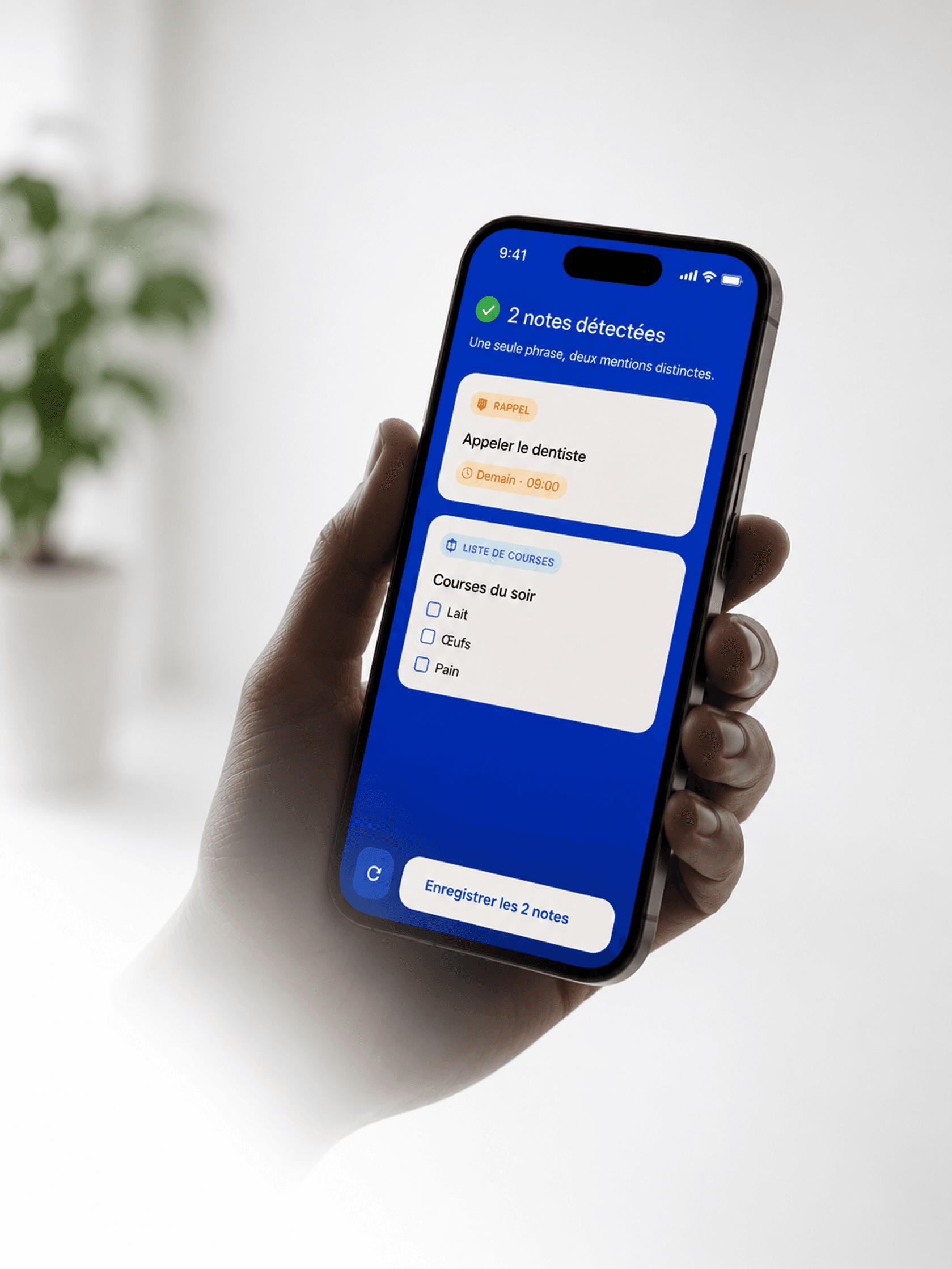 Enregistrement vocal en un appui dans Xnote