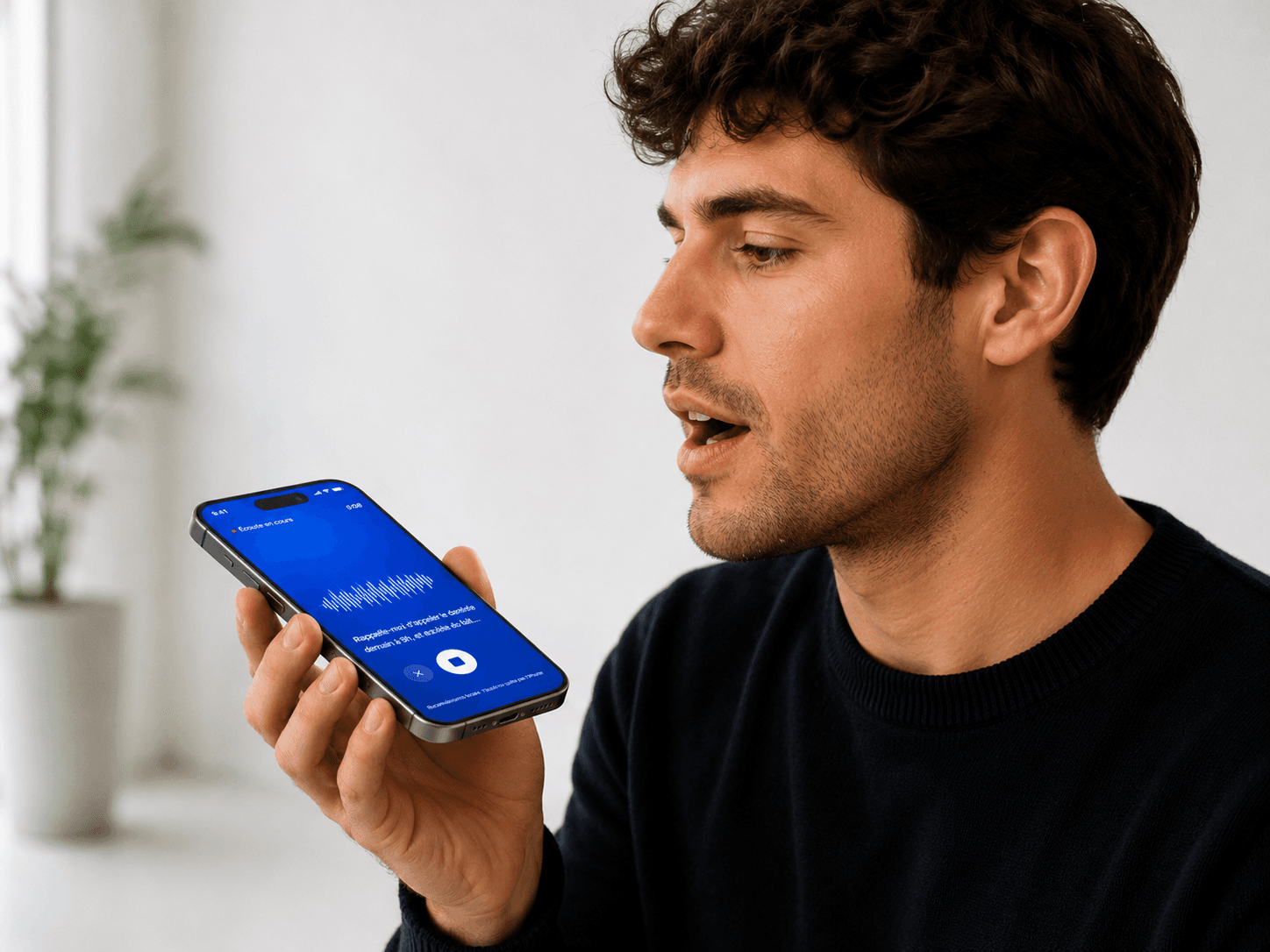 Un homme dicte une note vocale dans Xnote
